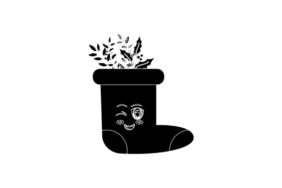 Christmas Sock Decor Floral Silhouette: A Versatile Design for the Holiday Season