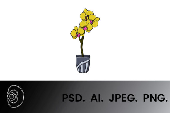 Phalaenopsis Floral Cartoon Illustration